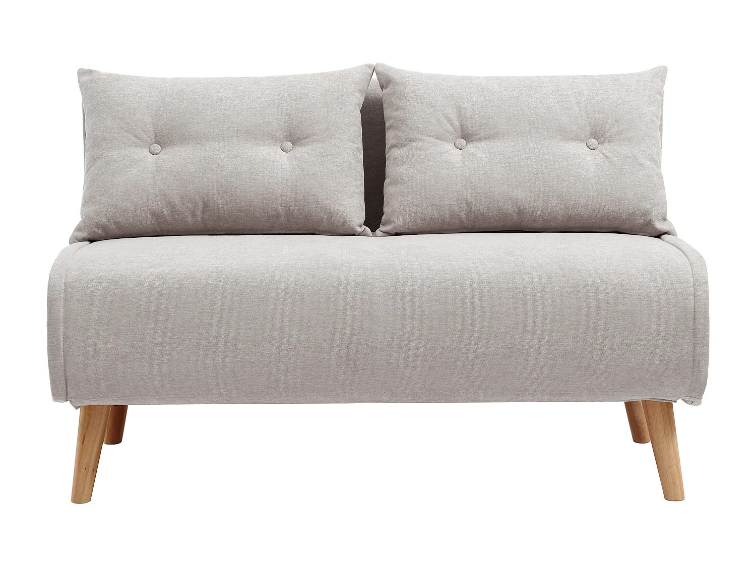 Canapé 2 places convertible en tissu beige VALERIO