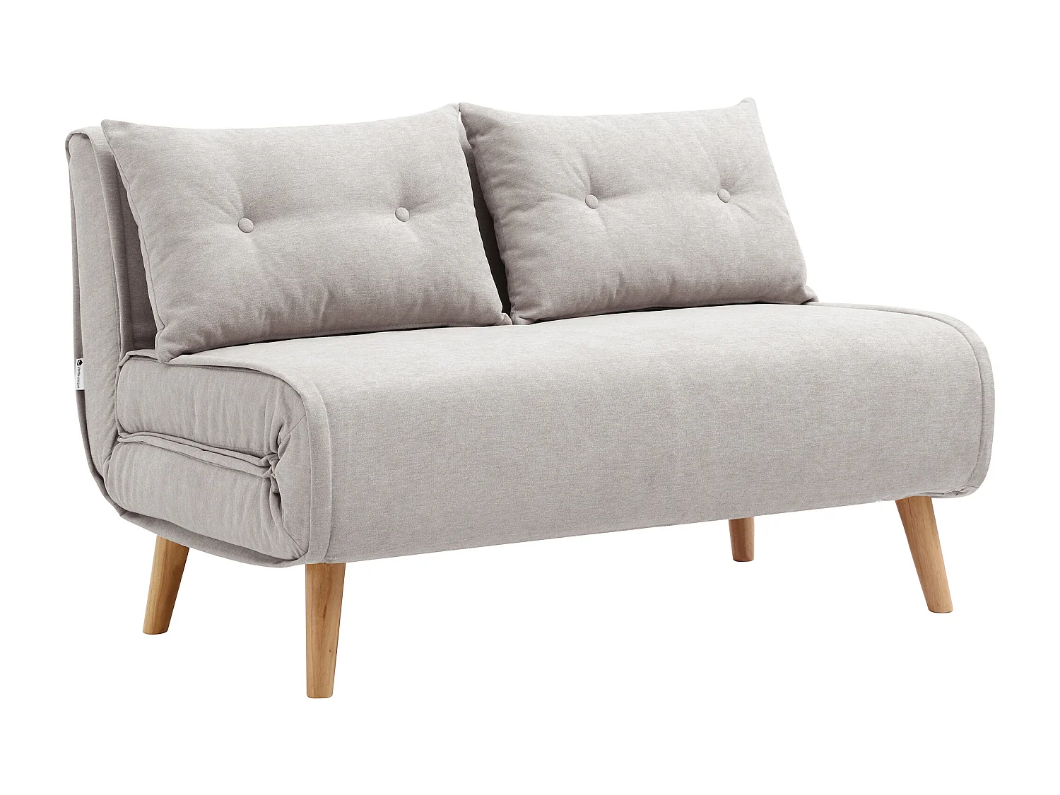 Canapé 2 places convertible en tissu beige VALERIO