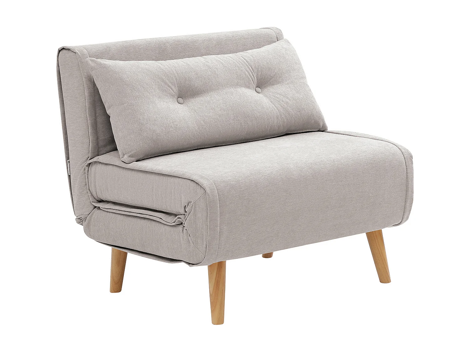 Fauteuil convertible en tissu beige VALERIO