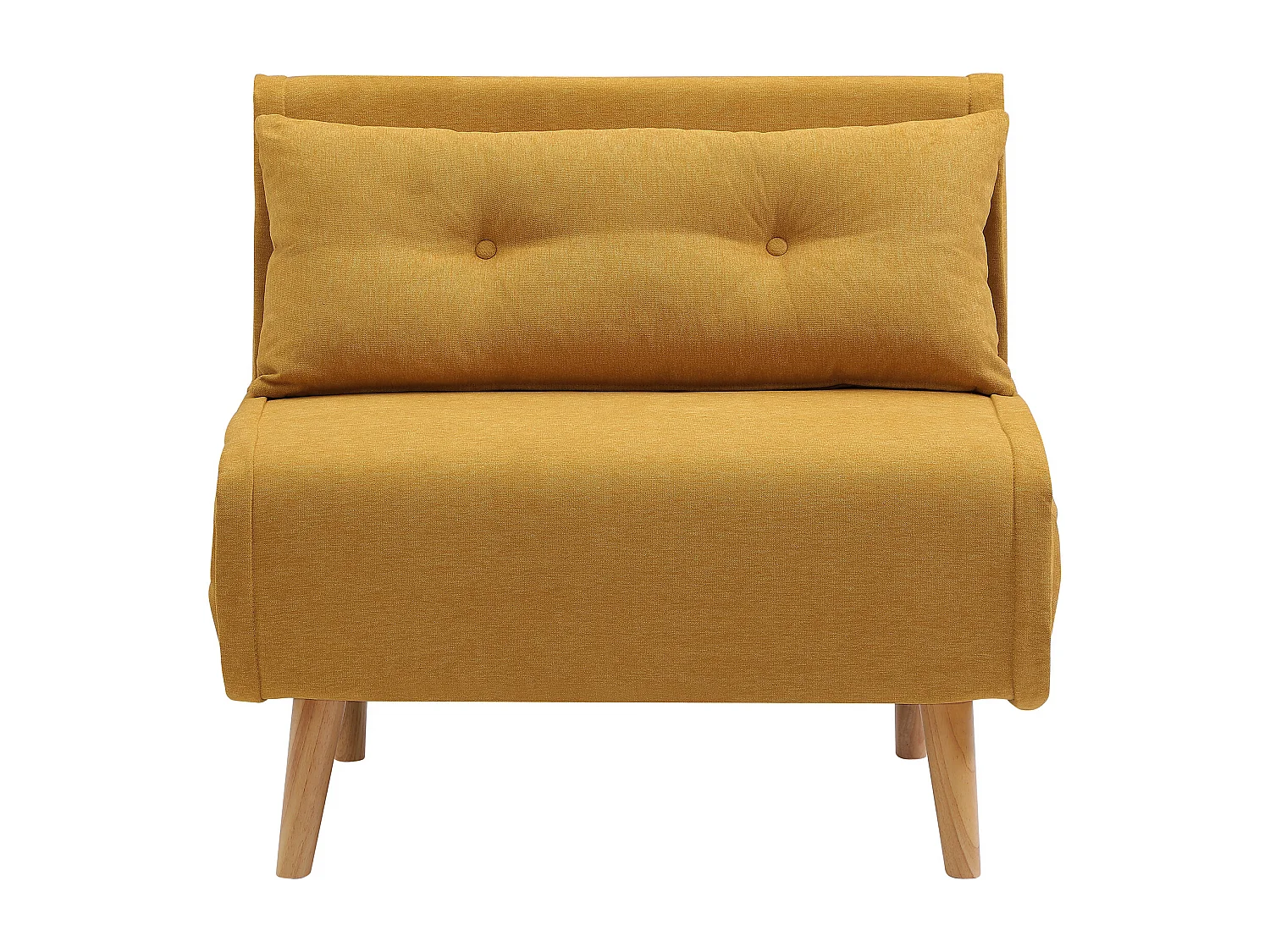 Fauteuil convertible en tissu jaune moutarde VALERIO