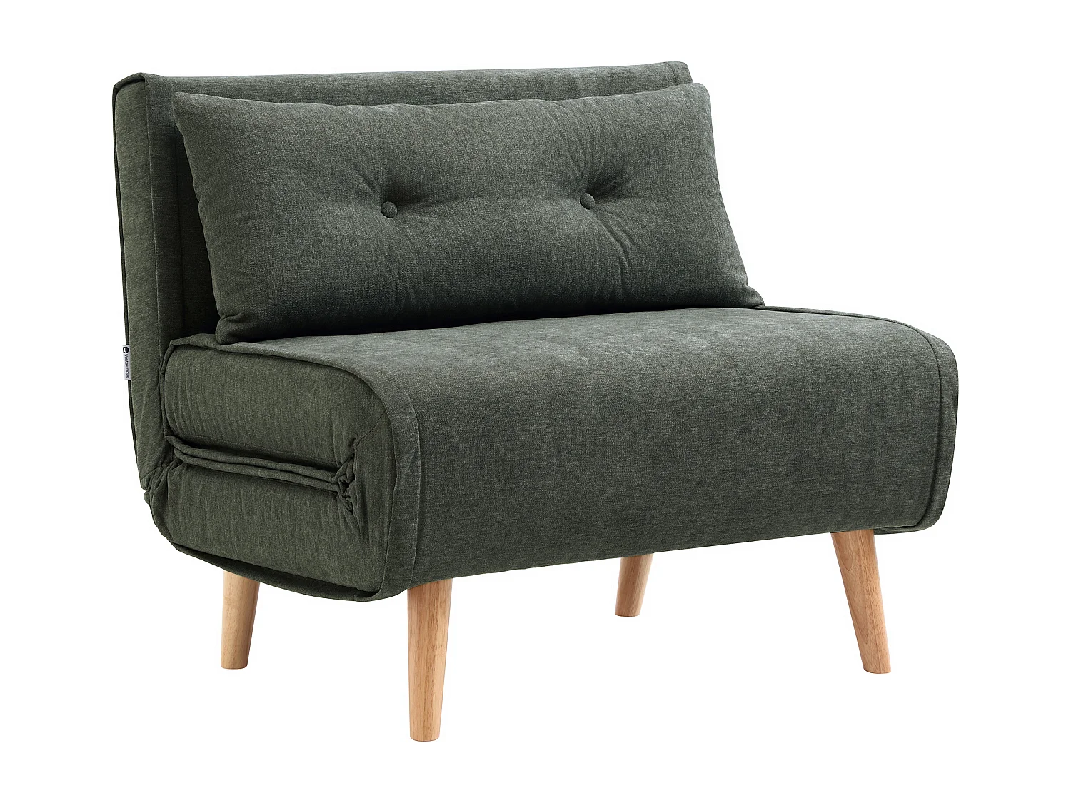 Fauteuil convertible en tissu vert VALERIO