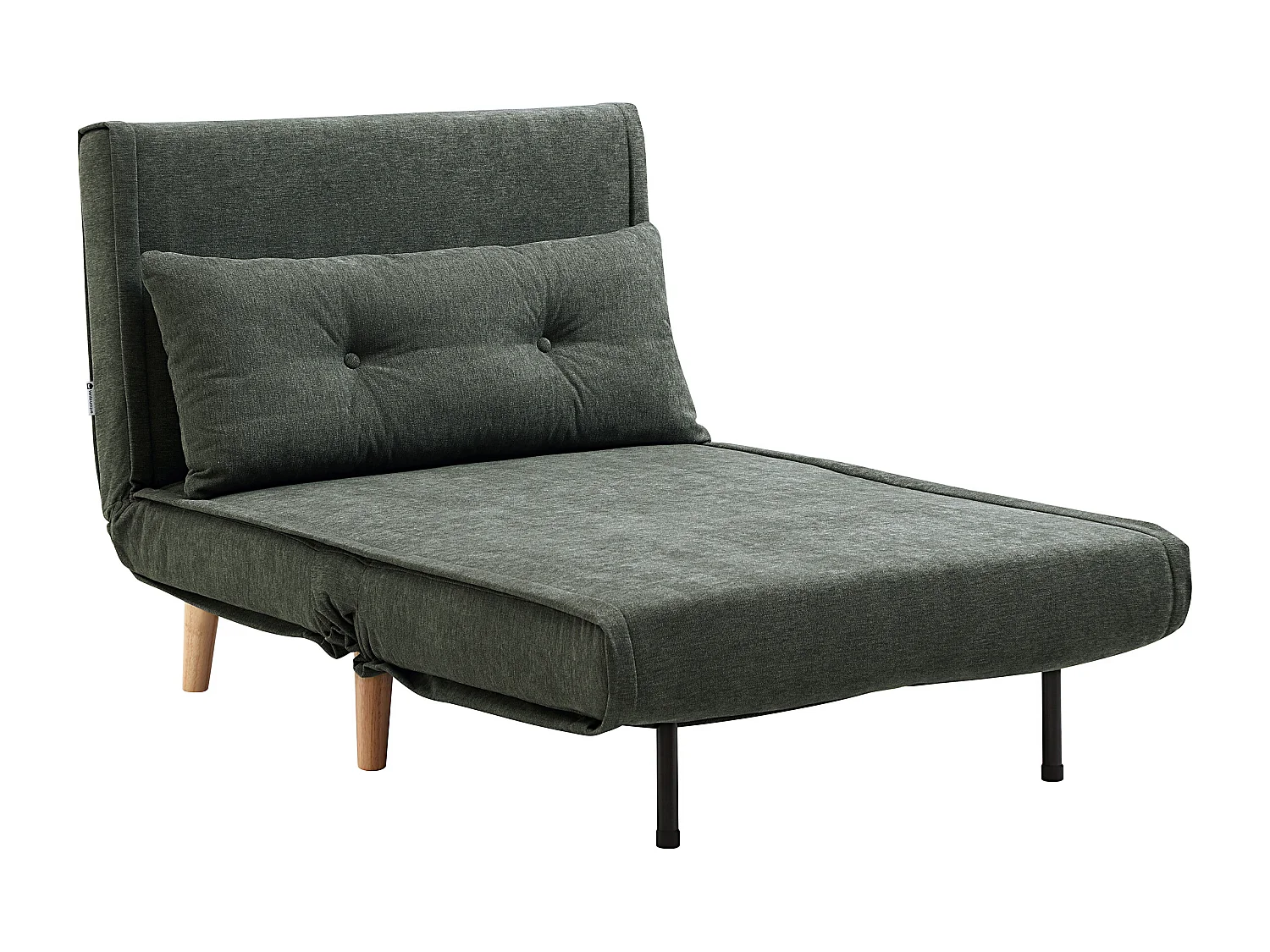 Fauteuil convertible en tissu vert VALERIO