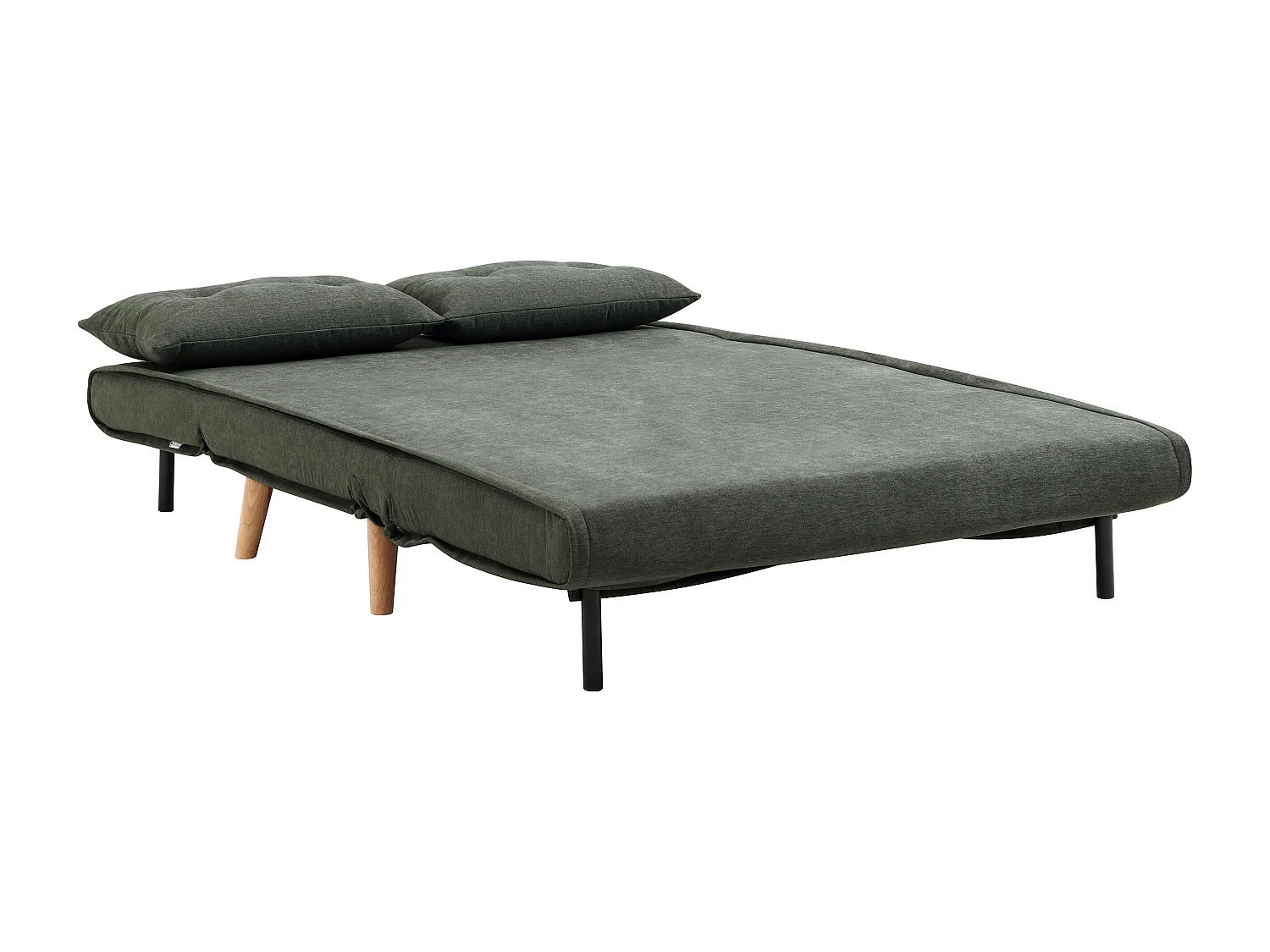 Canapé 2 places convertible en tissu vert VALERIO