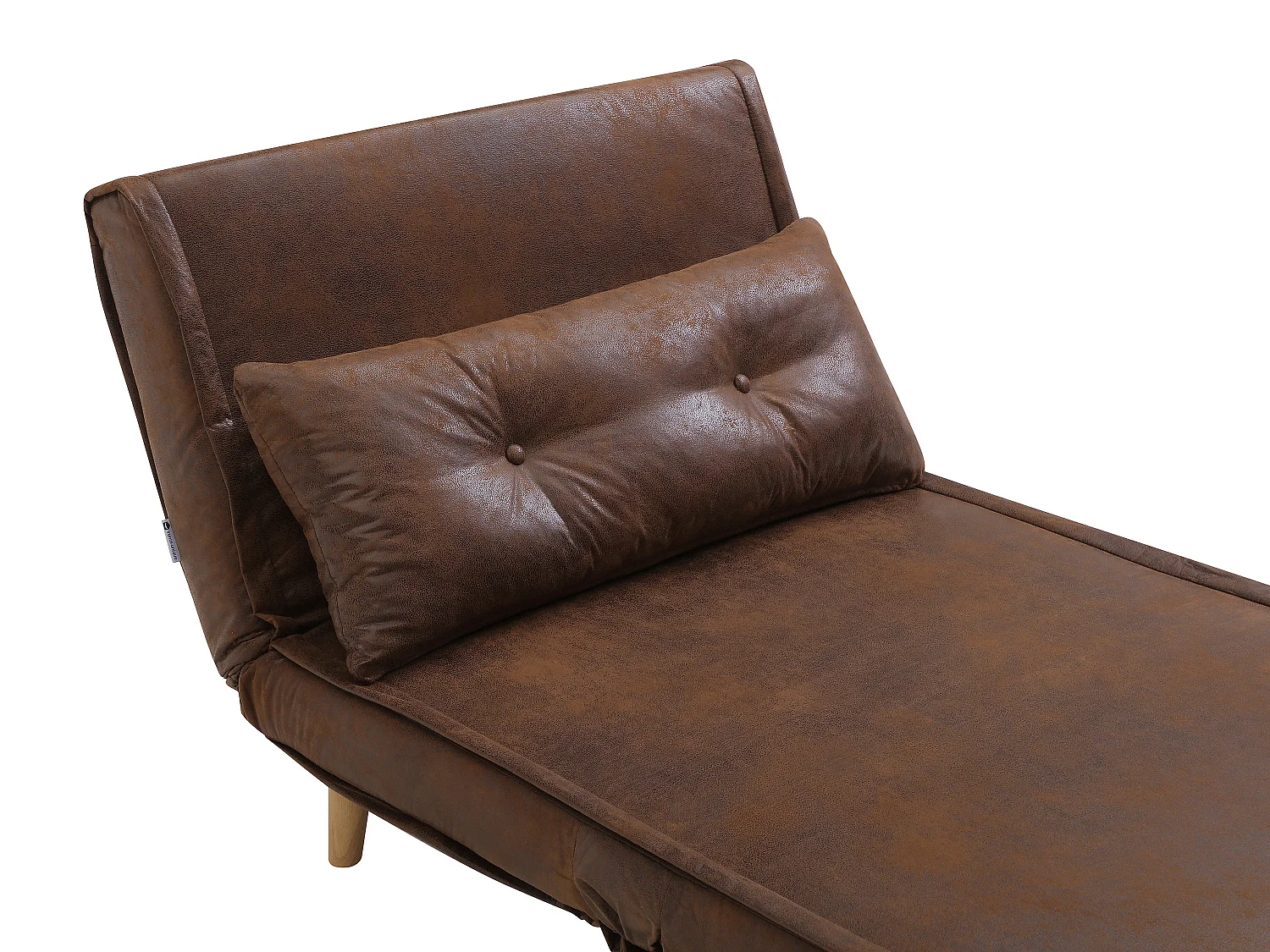 Fauteuil convertible microfibre aspect cuir vieilli VALERIO