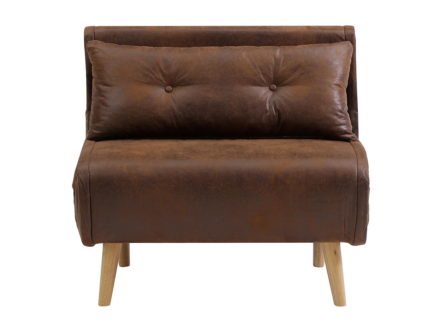 Fauteuil convertible microfibre aspect cuir vieilli VALERIO