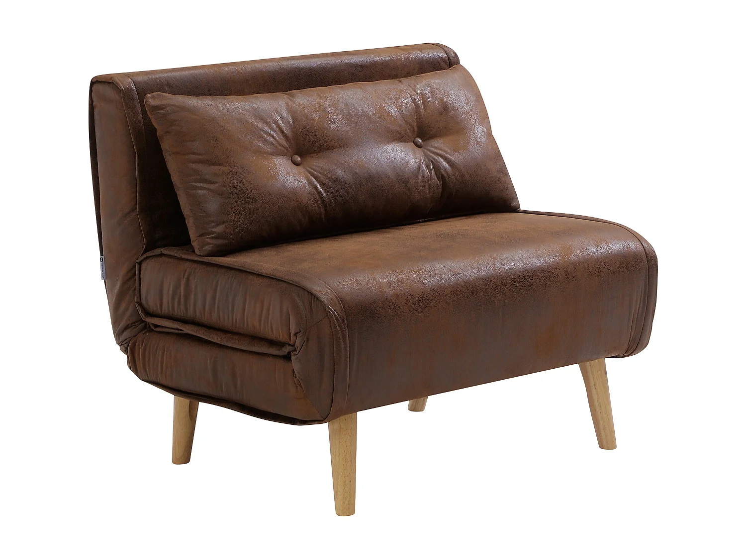 Fauteuil convertible microfibre aspect cuir vieilli VALERIO