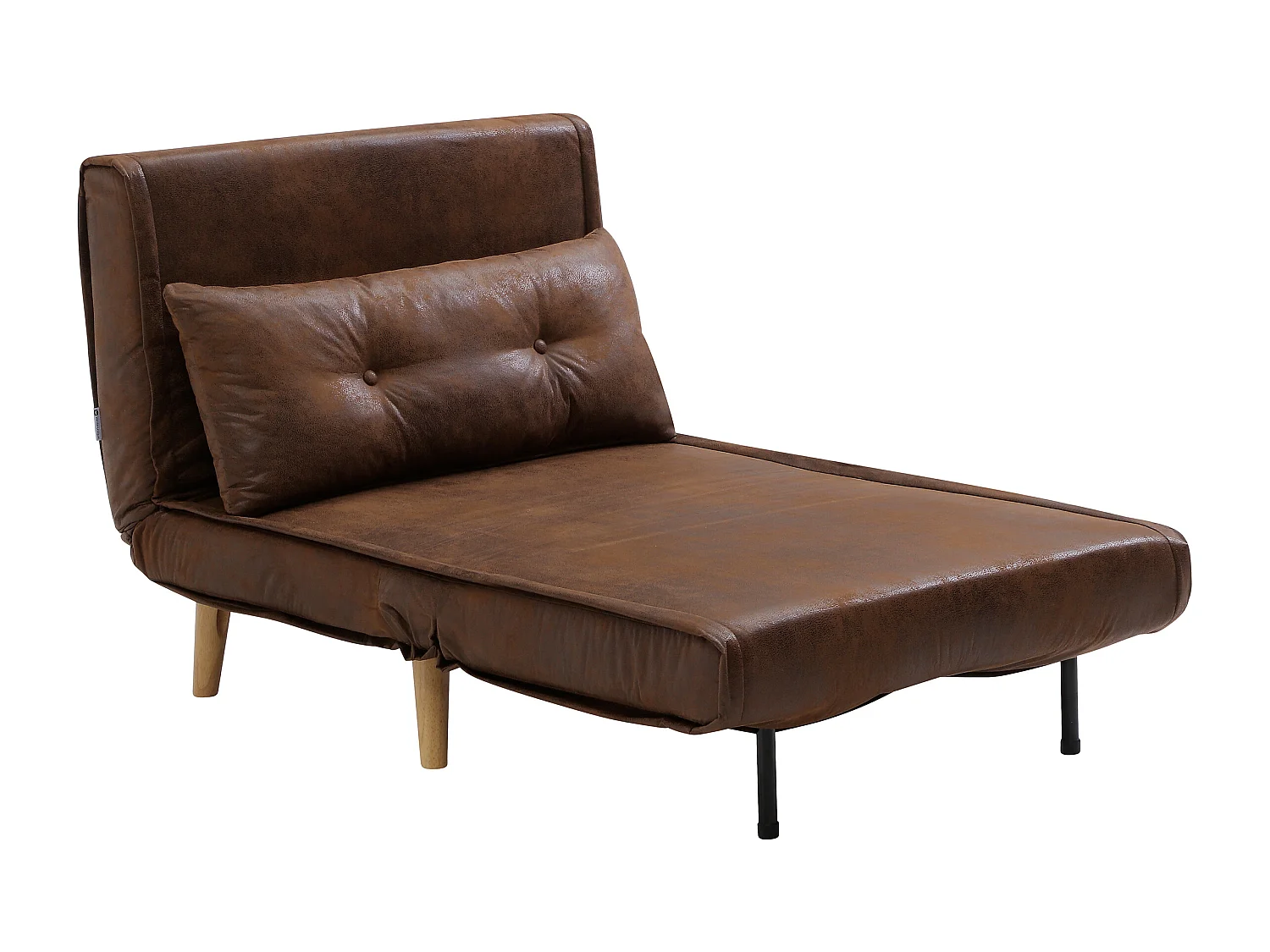 Fauteuil convertible microfibre aspect cuir vieilli VALERIO