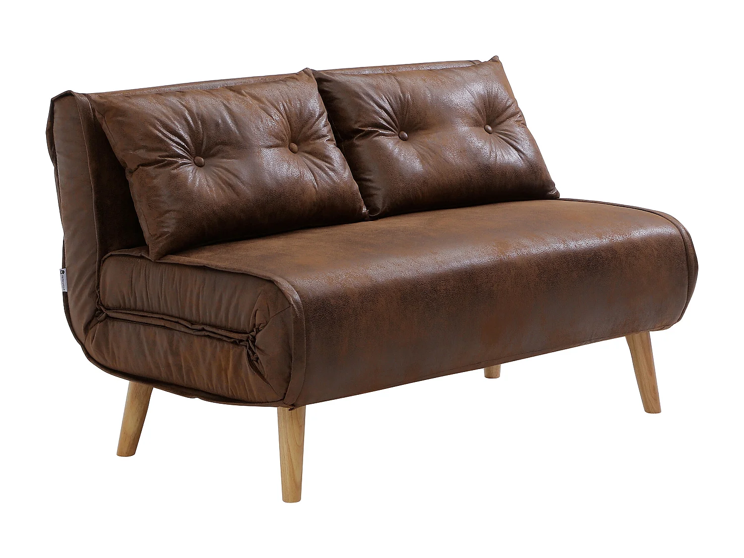 Canapé 2 places convertible microfibre aspect cuir vieilli VALERIO