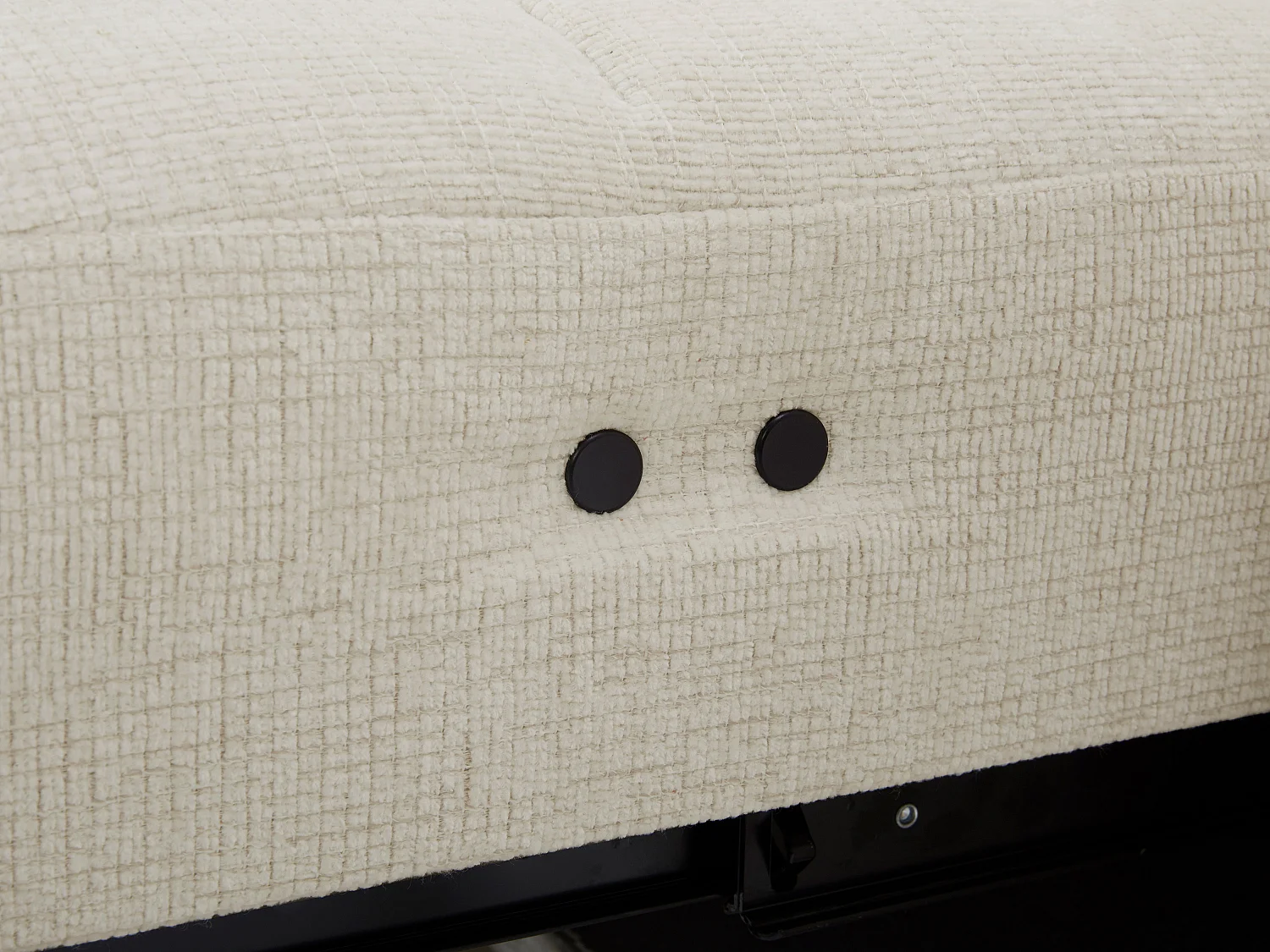 Canapé d'angle gauche avec assise coulissante électrique en tissu chenille beige CLEMIGA