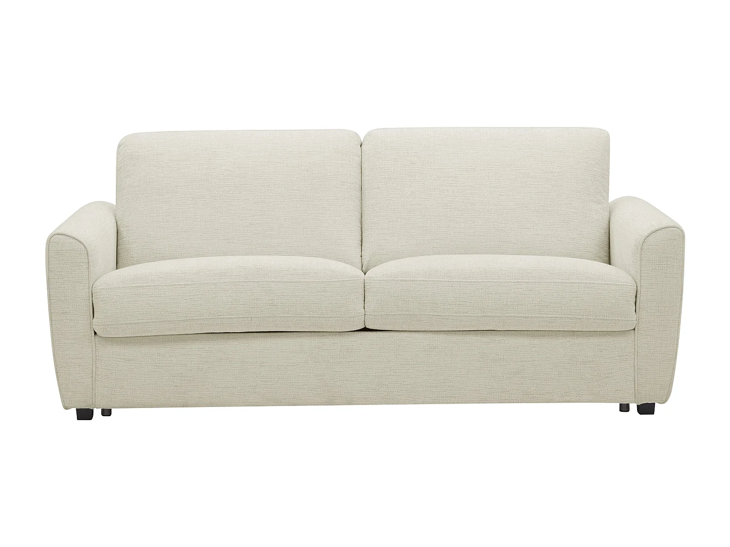 Canapé 3 places convertible express en tissu chenille beige - Couchage 140 cm - Matelas 12 cm SCOTIMI