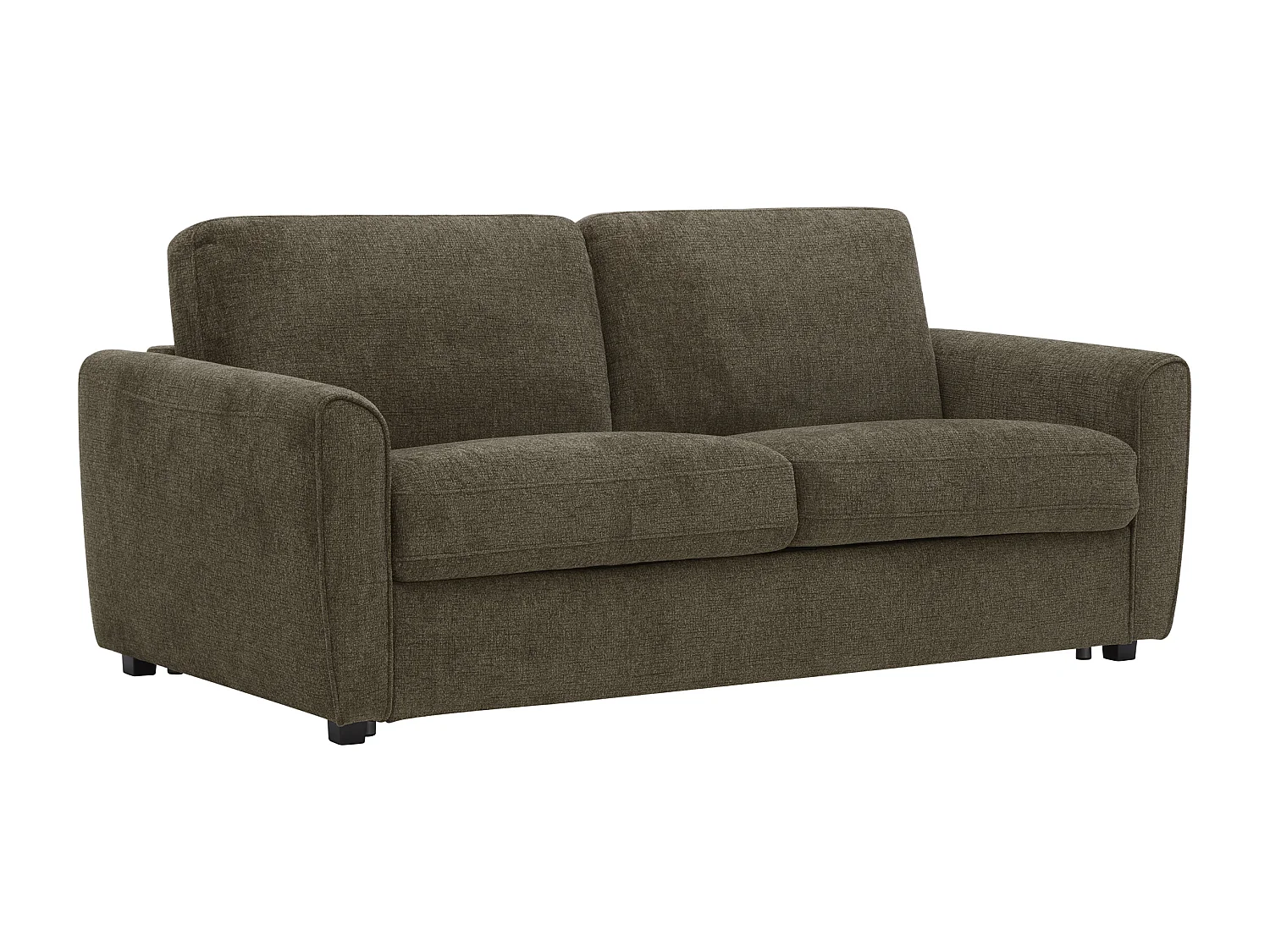 Canapé 3 places convertible express en tissu chenille taupe - Couchage 140 cm - Matelas 12 cm SCOTIMI