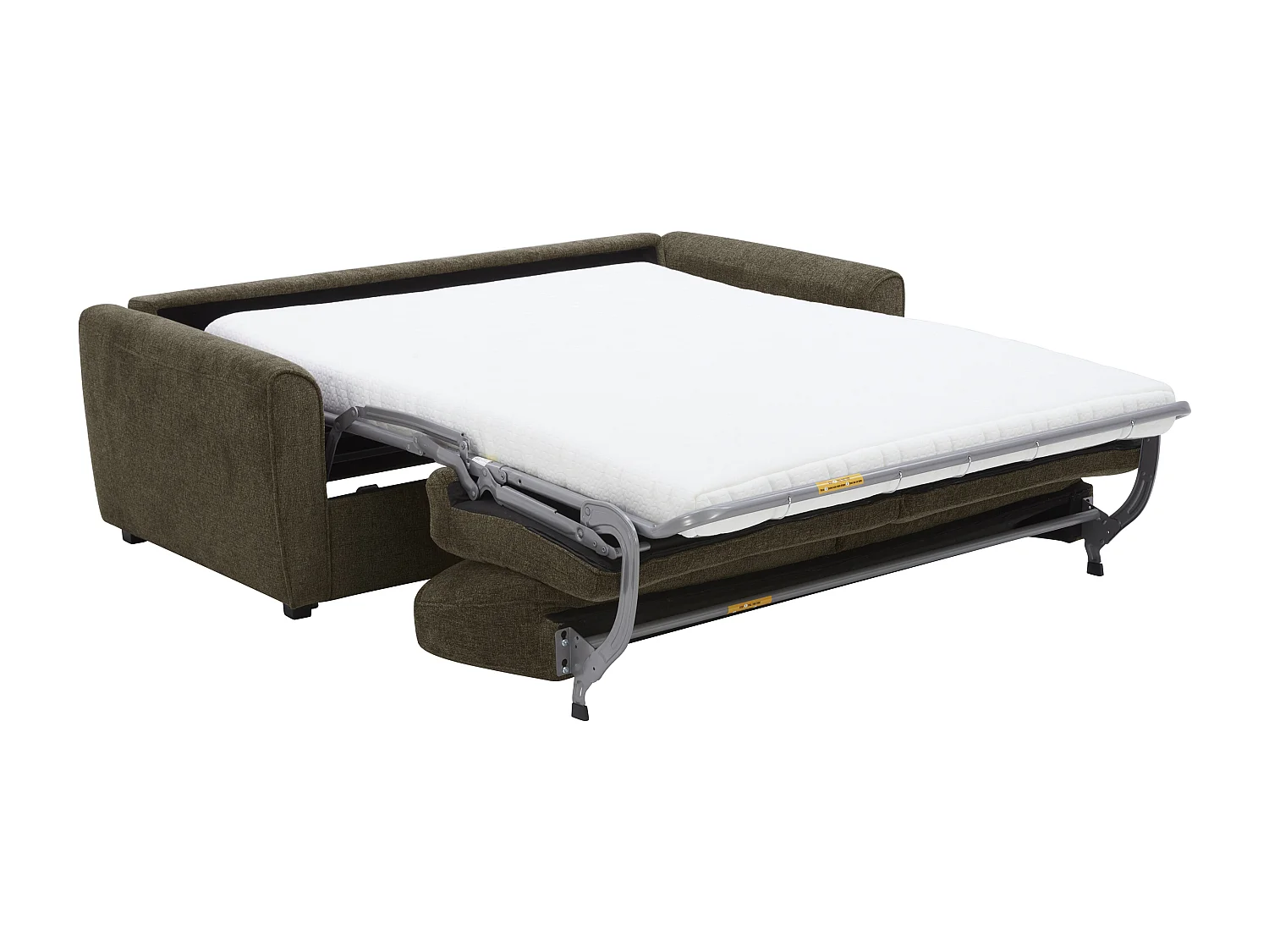 Canapé 3 places convertible express en tissu chenille taupe - Couchage 140 cm - Matelas 12 cm SCOTIMI