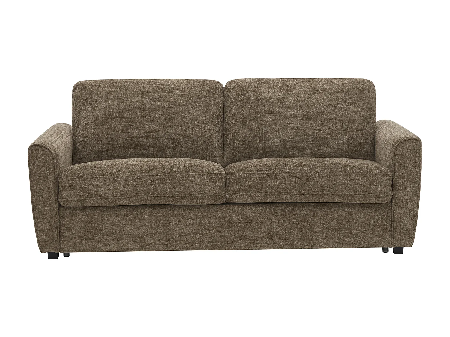 Canapé 3 places convertible express en tissu chenille taupe - Couchage 140 cm - Matelas 12 cm SCOTIMI