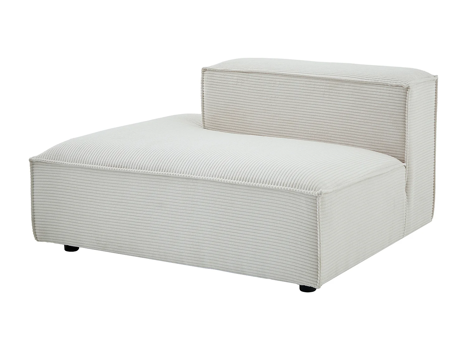 Méridienne gauche en velours côtelé beige RUZOLO