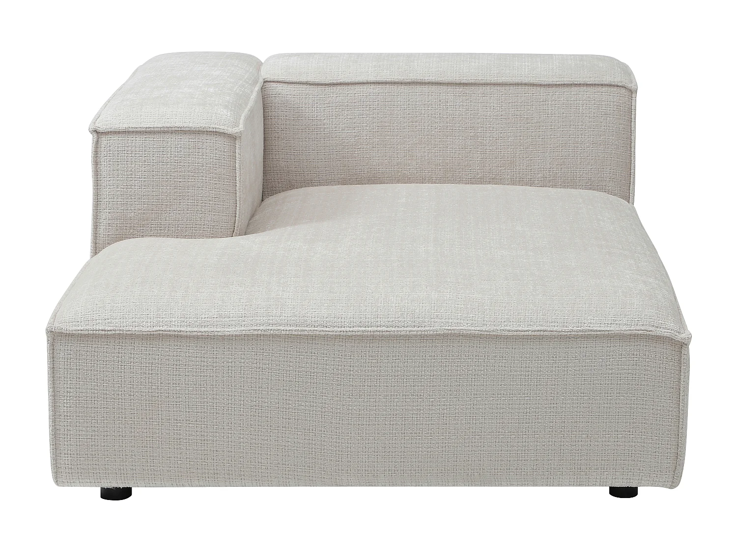 Méridienne avec accoudoir gauche en tissu chenille beige RUZOLO