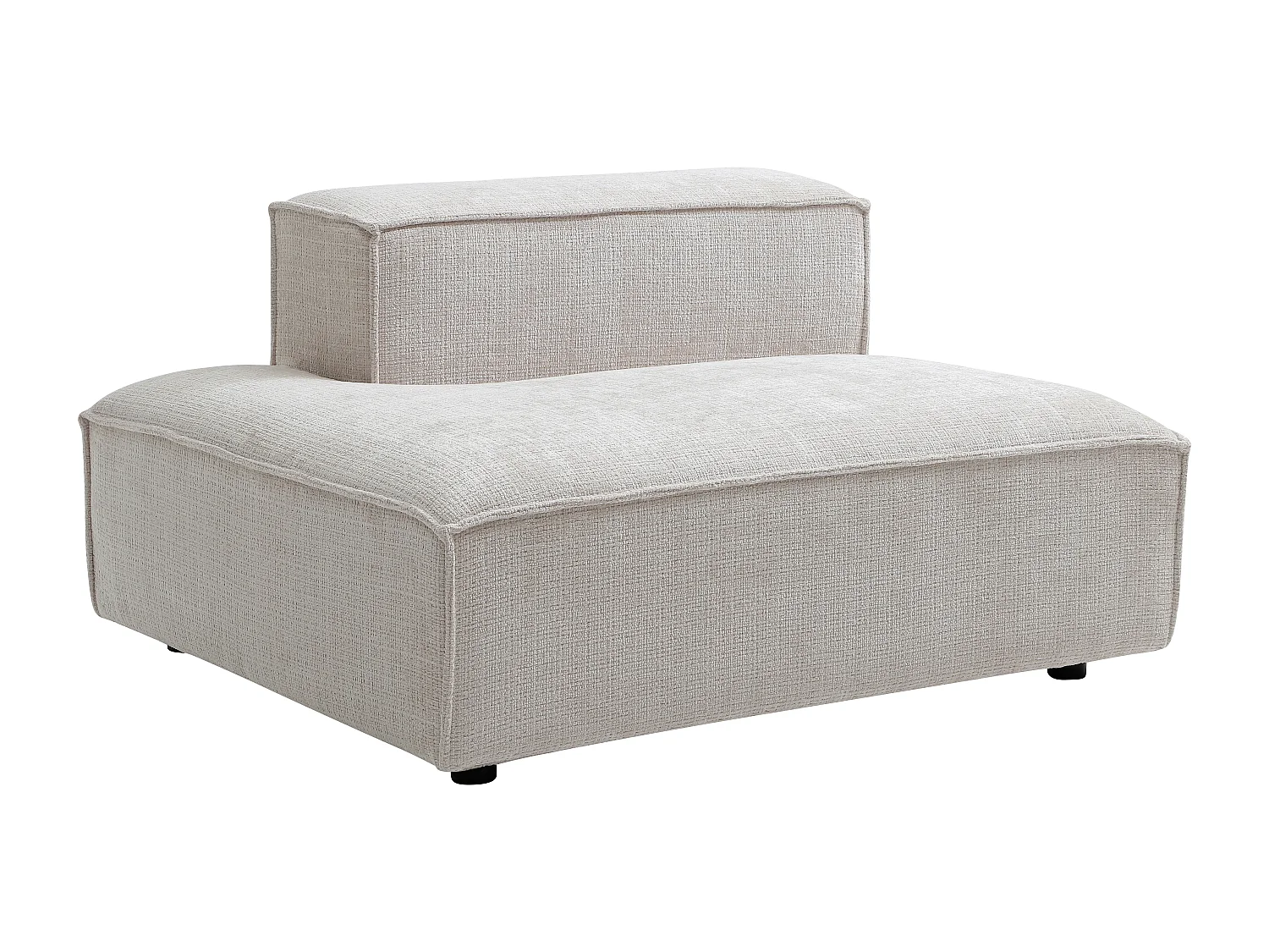 Méridienne gauche en tissu chenille beige RUZOLO