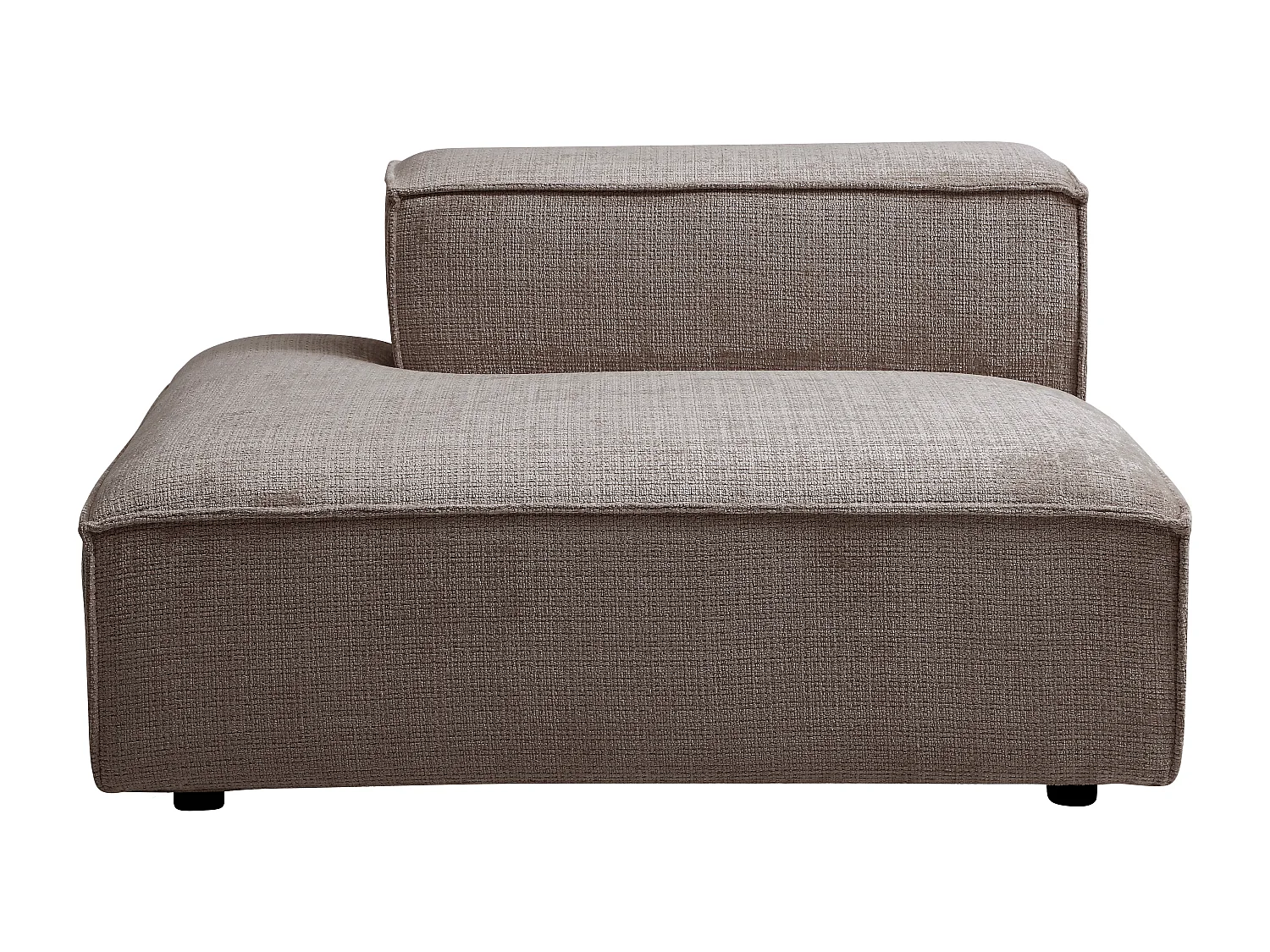 Méridienne gauche en tissu chenille taupe RUZOLO