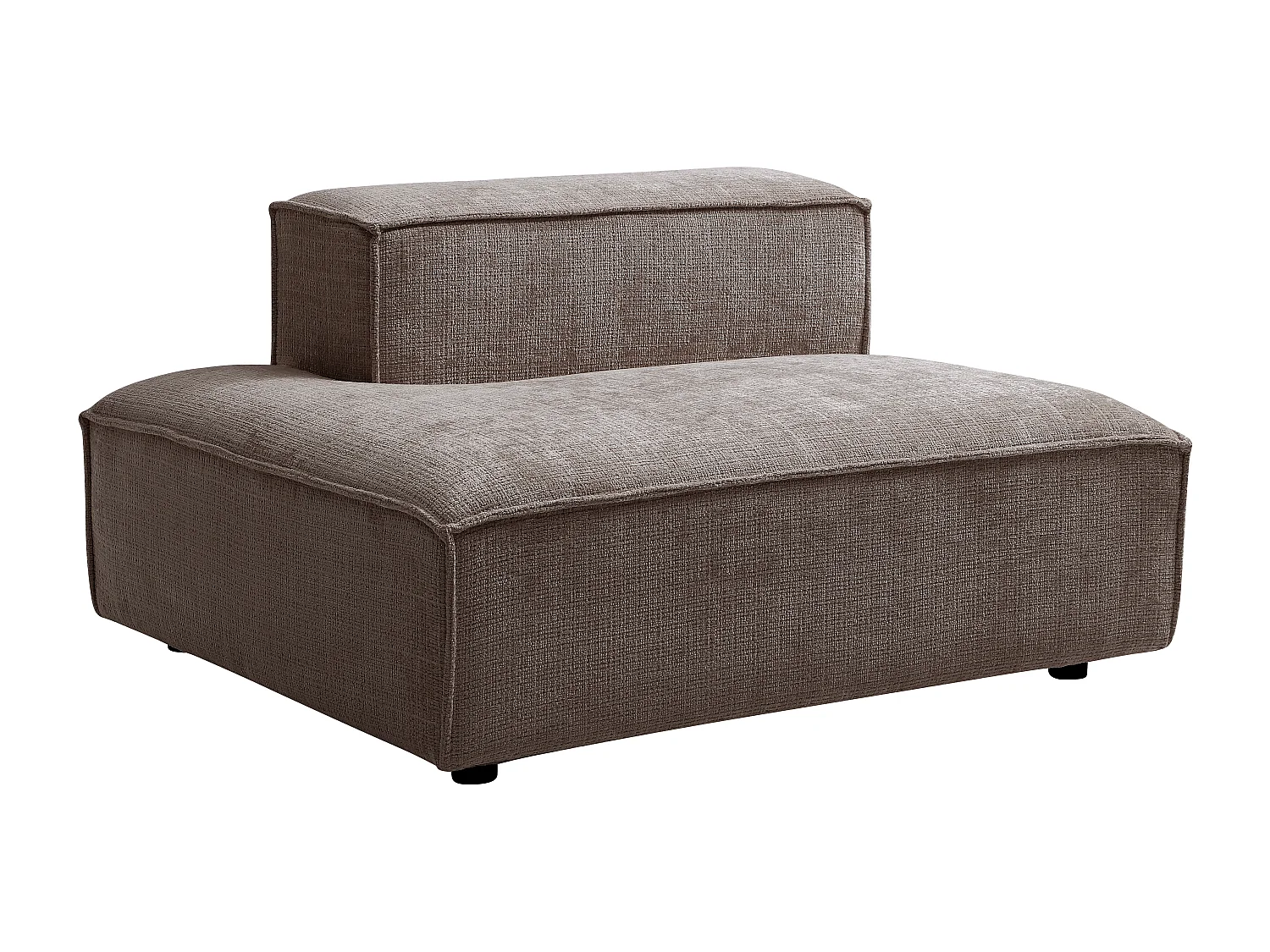 Méridienne gauche en tissu chenille taupe RUZOLO
