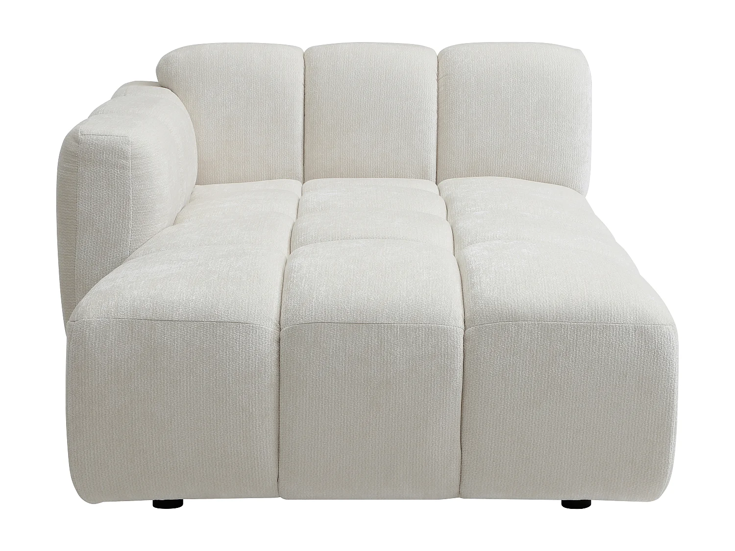 Chaise longue sinistra in tessuto testurizzato bianco avorio - CARLIVI