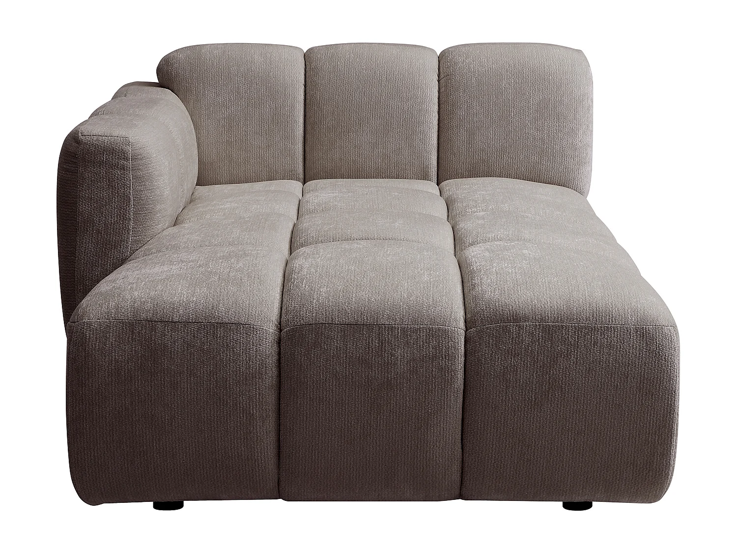Chaise longue sinistra in tessuto testurizzato talpa - CARLIVI