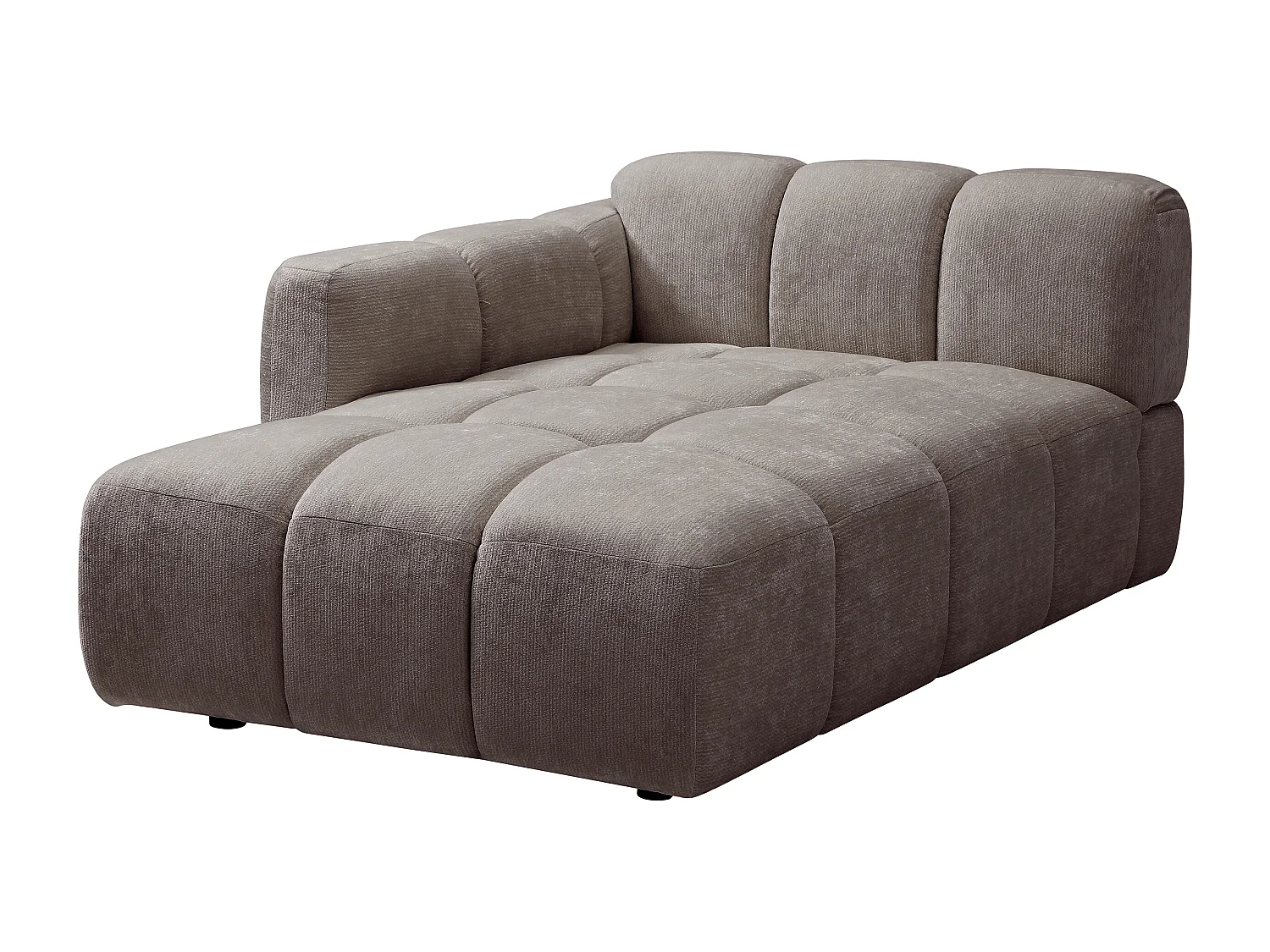 Chaise longue sinistra in tessuto testurizzato talpa - CARLIVI