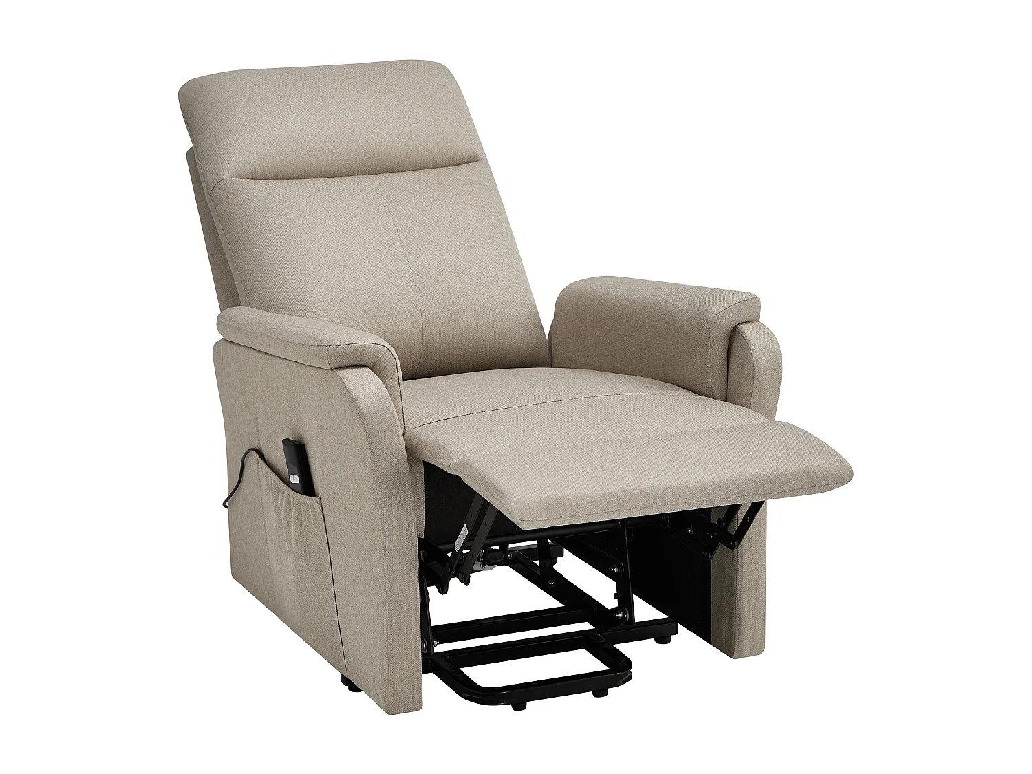 Fauteuil releveur électrique en tissu beige CLOVALO