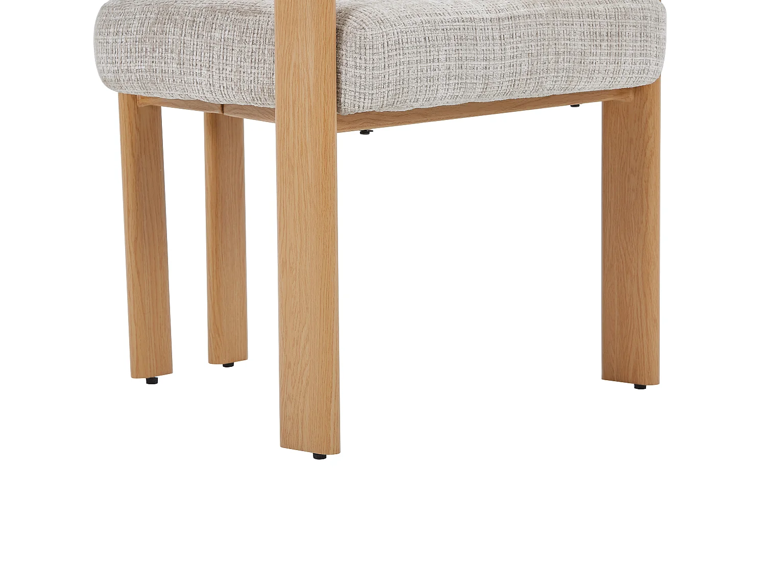 Lot de 2 chaises en tissu texturé et métal effet bois - Beige et naturel clair - VOLOSKA