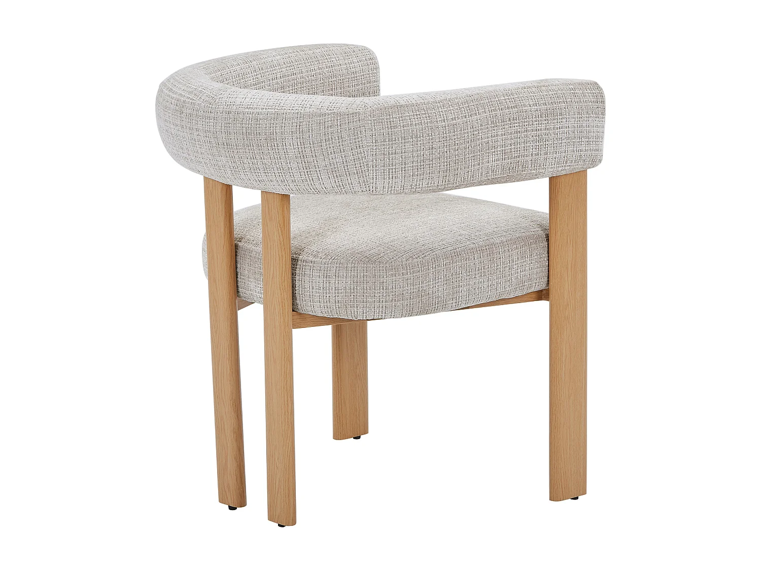 Lot de 2 chaises en tissu texturé et métal effet bois - Beige et naturel clair - VOLOSKA