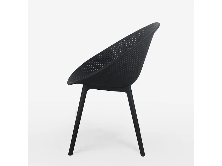 Chaise de jardin moderne extérieur cuisine salle à manger Arielle - Noir