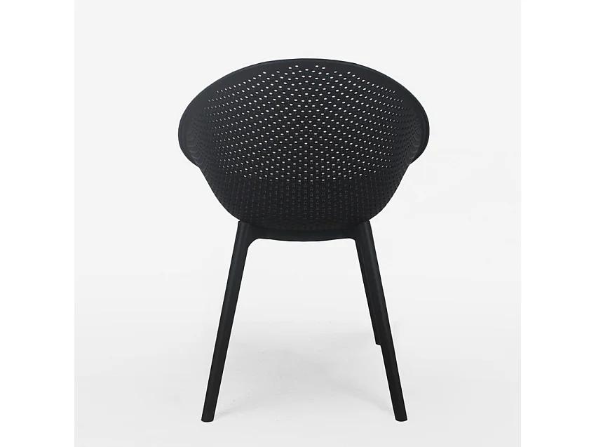 Chaise de jardin moderne extérieur cuisine salle à manger Arielle - Noir