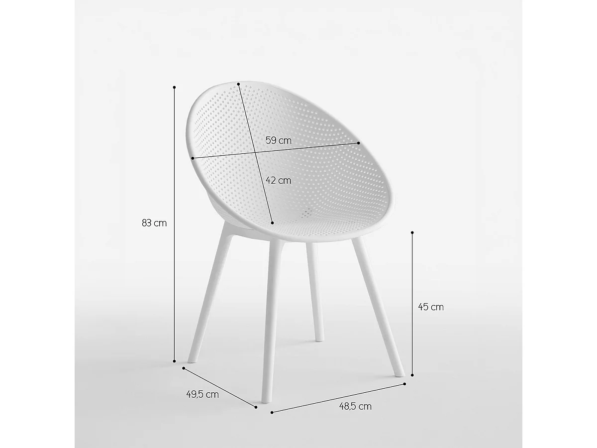Chaise de jardin moderne extérieur cuisine salle à manger Arielle - Noir