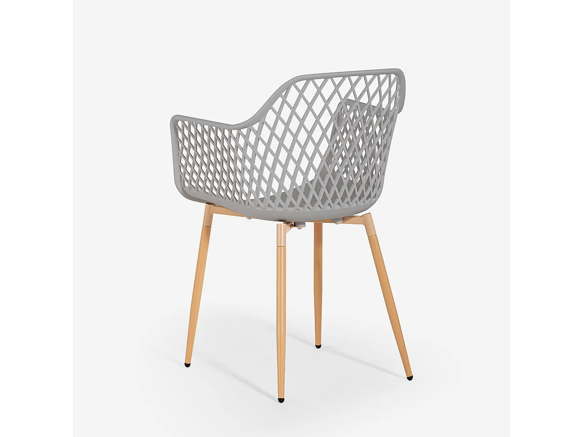 Moderne Design-Küchenstuhl aus Polypropylen mit Armlehnen Vetra - Grau