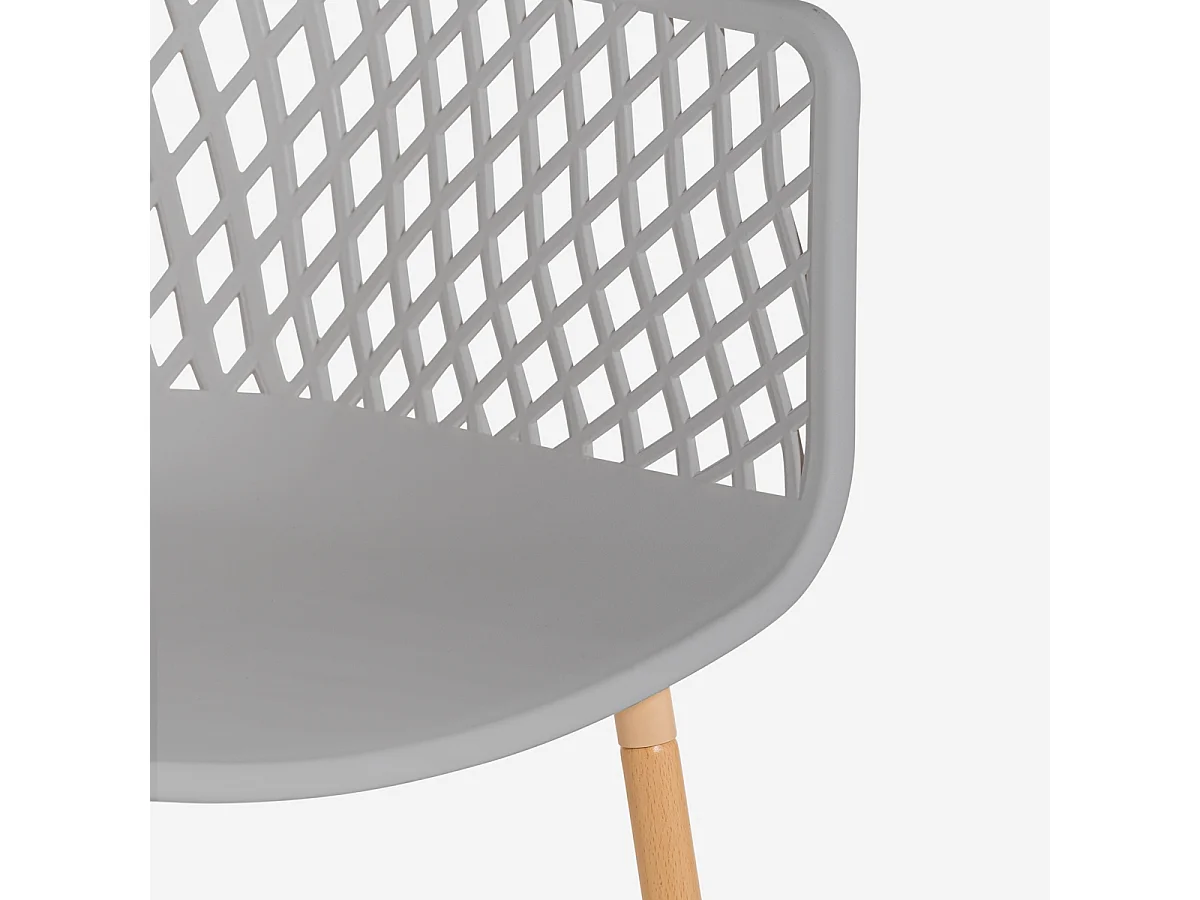 Moderne Design-Küchenstuhl aus Polypropylen mit Armlehnen Vetra - Grau