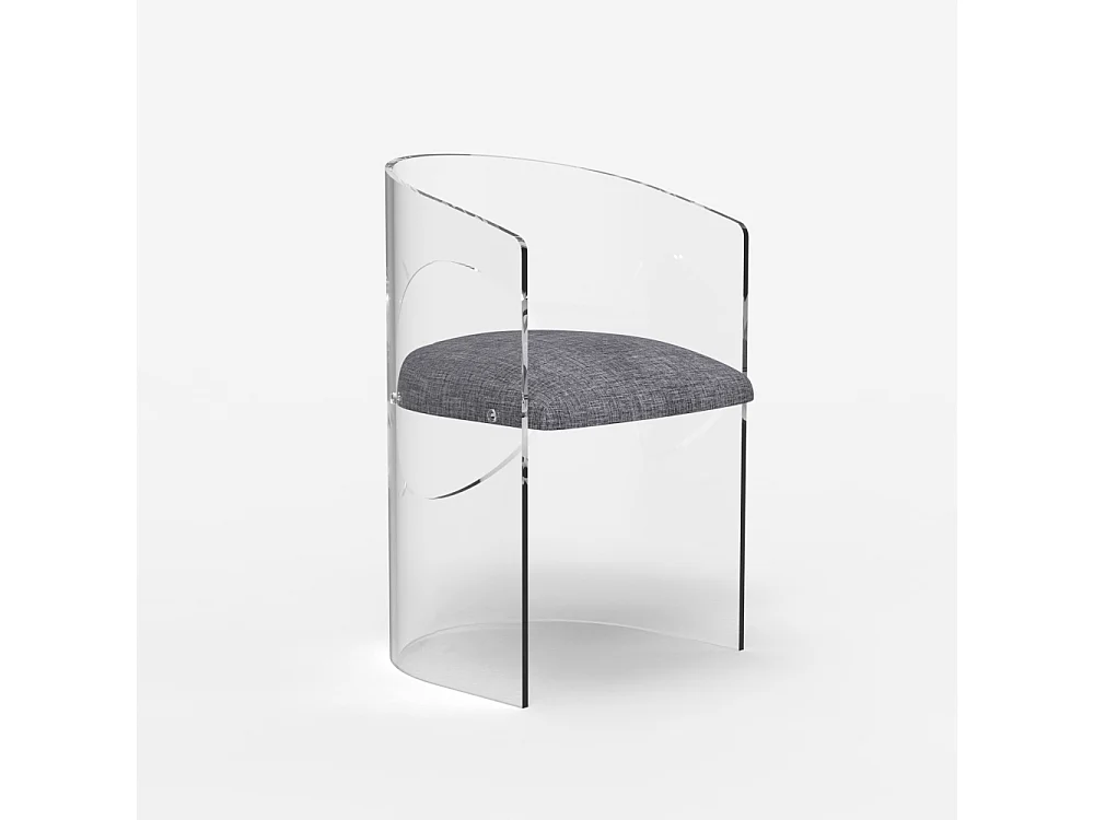 Silla butaca de diseño elegante de policarbonato transparente Dorian