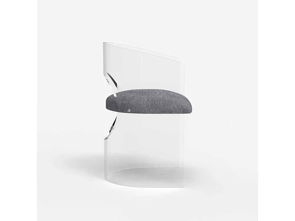 Silla butaca de diseño elegante de policarbonato transparente Dorian