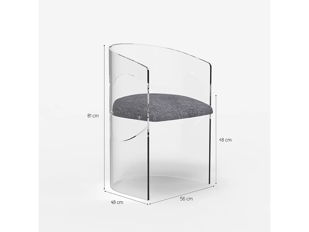 Silla butaca de diseño elegante de policarbonato transparente Dorian