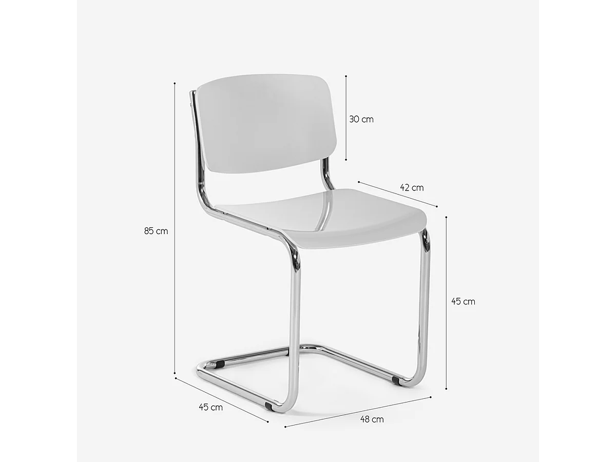 Chaise salle à manger réunion bureau design moderne Erys Light - Gris