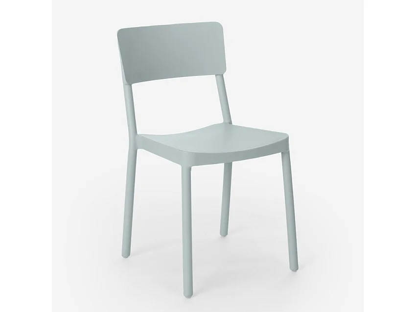Stuhl aus Polypropylen in modernem Design für Küche Bar Restaurant Garten Liner - Hellgrau