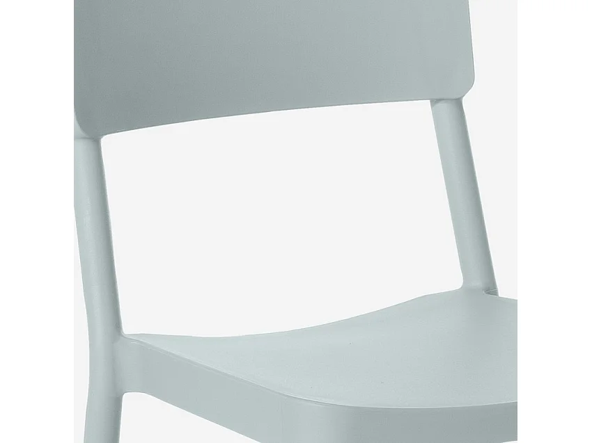 Stuhl aus Polypropylen in modernem Design für Küche Bar Restaurant Garten Liner - Hellgrau