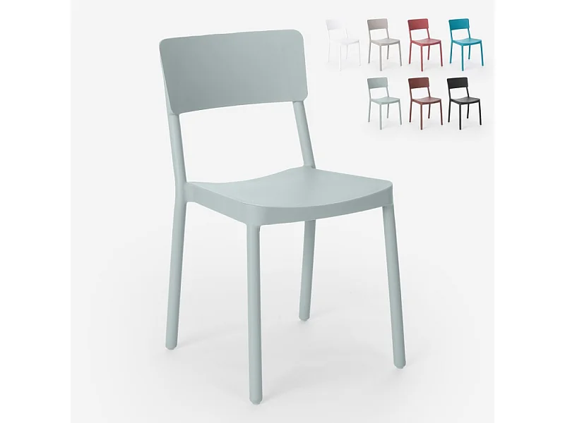 Sedia in polipropilene design moderno per cucina bar ristorante giardino Liner - Grigio chiaro
