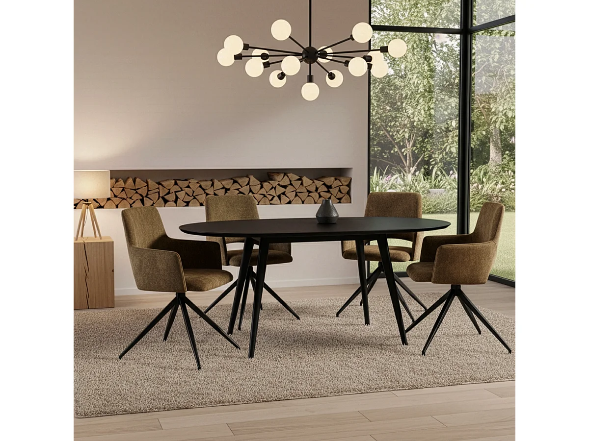 Sillón de tela efecto terciopelo con patas de metal Lysandra - Verde oscuro