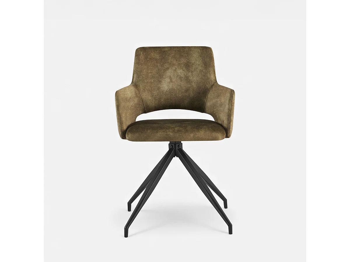 Sillón de tela efecto terciopelo con patas de metal Lysandra - Verde oscuro