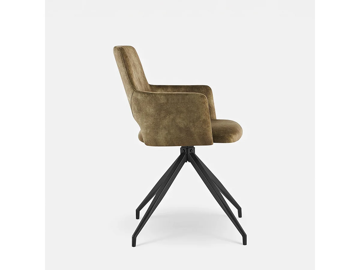 Sillón de tela efecto terciopelo con patas de metal Lysandra - Verde oscuro