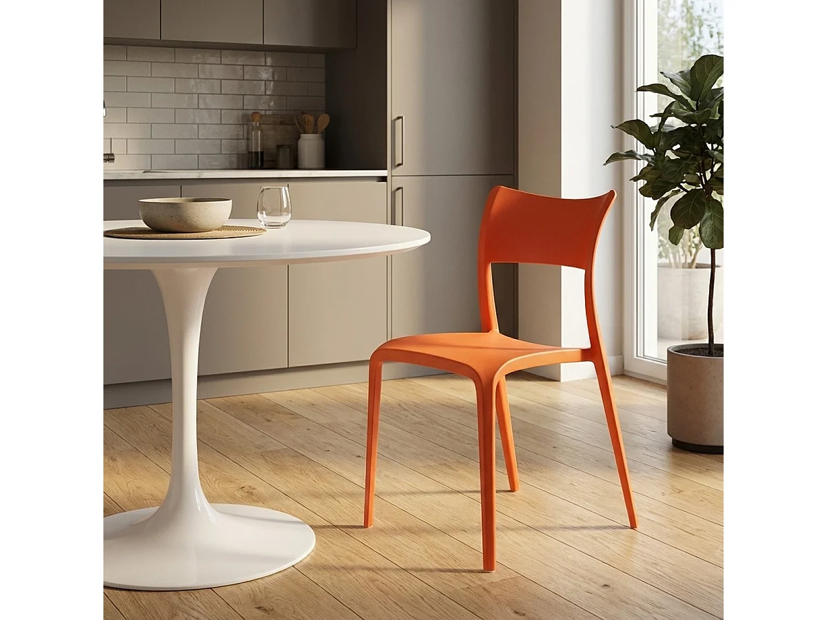 Stühle aus Polypropylen für Küche Bar Restaurant und Garten Parisienne - Orange