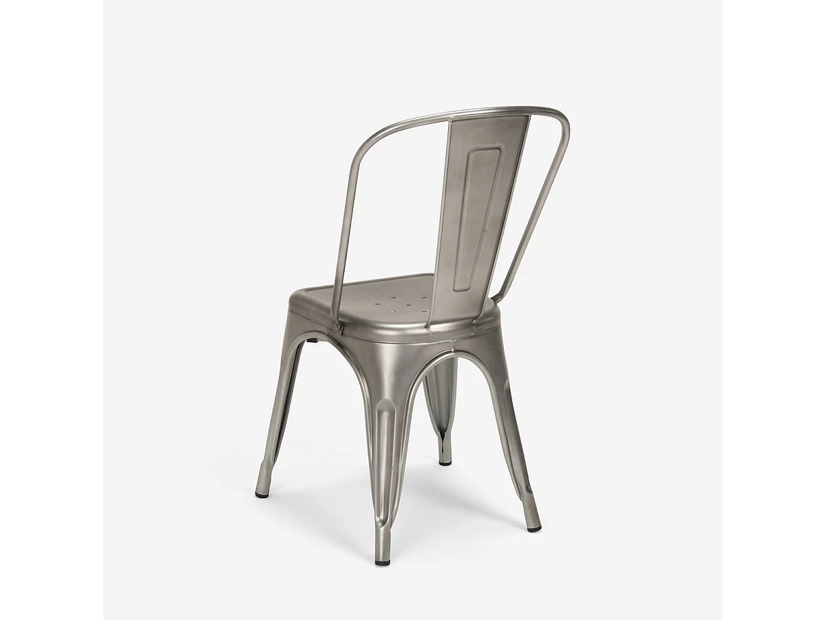 stühle im industriedesign aus metall vintage shabby chic stil steel old - Silver