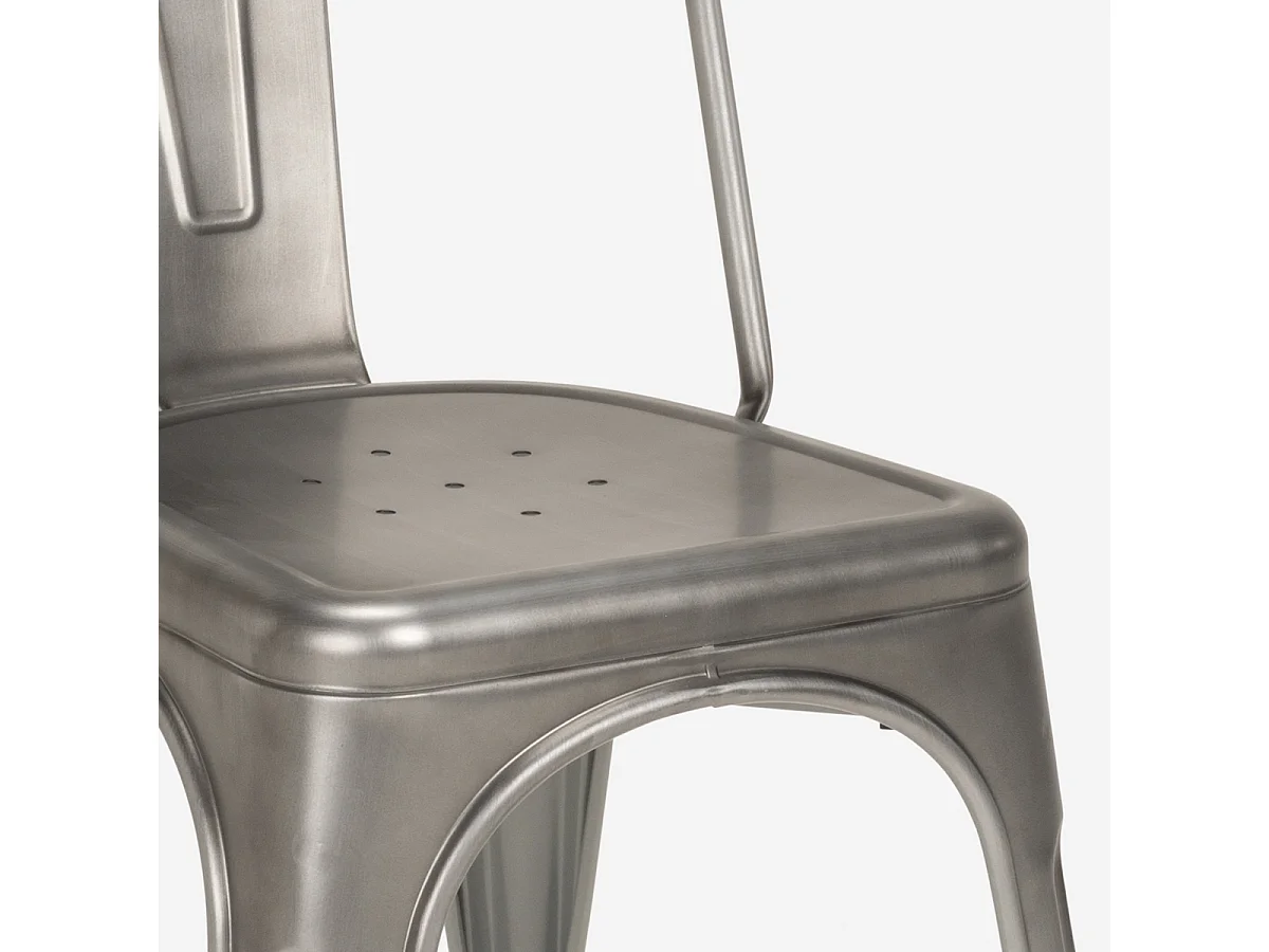 stühle im industriedesign aus metall vintage shabby chic stil steel old - Silver