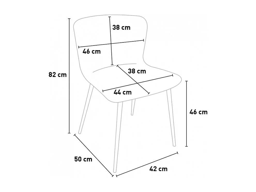 Silla de bar y cocina moderna en polipropileno y metal Chloe - Negro