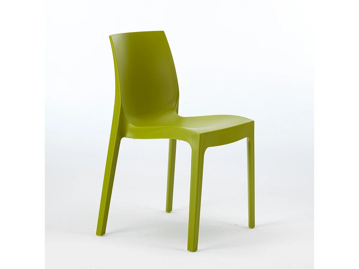Chaise en polypropylène empilable Salle à Manger café bar Rome Grand Soleil - Anis vert