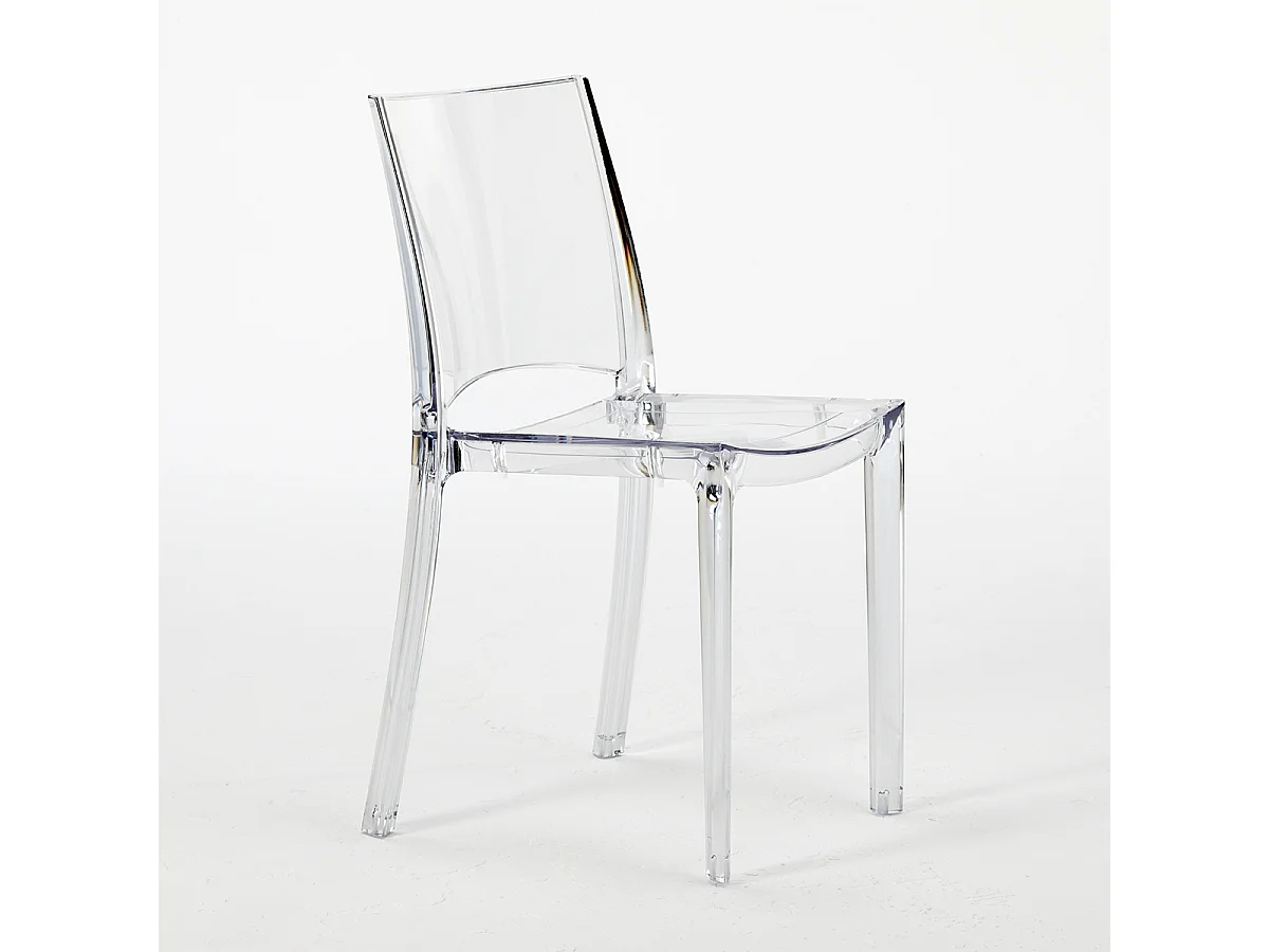 Chaise transparente salle à manger bar empilable B-Side Grand Soleil - Transparent