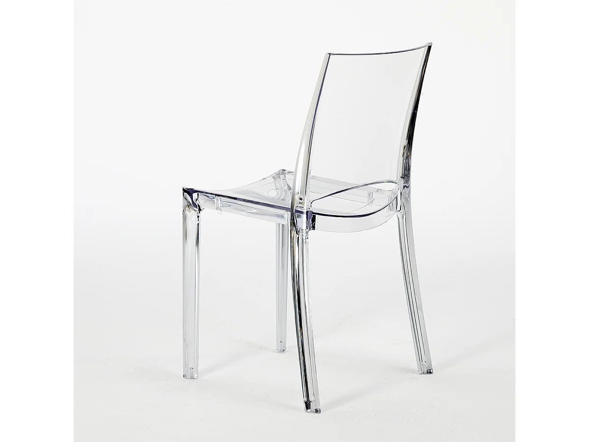 Chaise transparente salle à manger bar empilable B-Side Grand Soleil - Transparent